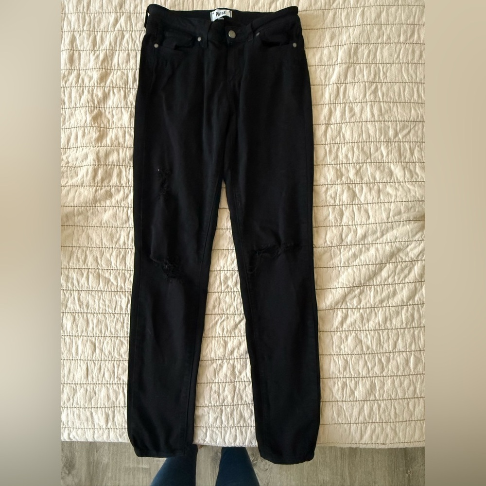 Paige Distressed black jeans